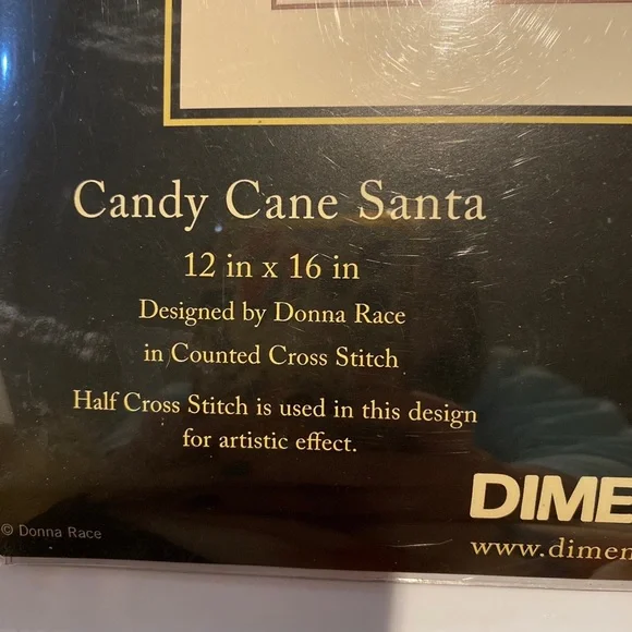 Dimensions Gold Collection Candy Cane Santa Counted Cross Stitch Kit-12"X16" - Picture 3 of 9